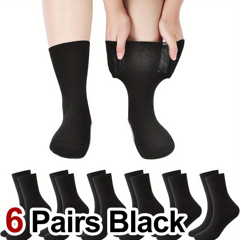 6 Paar Herren Damen Diabetes Socken Frühling Sommer Atmungsaktiv Bequem Ohne Binden Super Locker Ideales Geschenk Für Ältere 36-44EU black