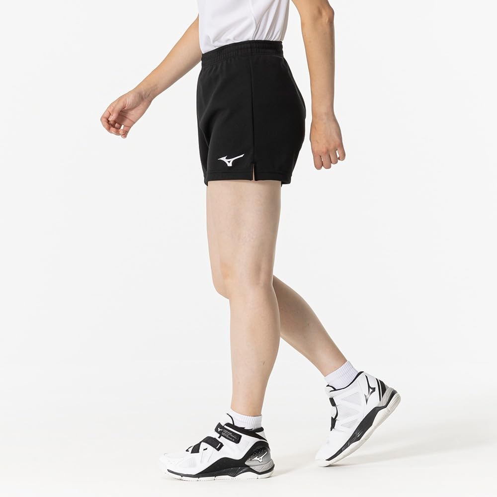 Volleyball Wear Game Knit Inseam 11cm Sweat Quick L [Mizuno] Pants, Material, (L Size), Absorbent, Drying, V2MBB202, Women's, Black,