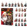 2D Flat Ornament christmas Advent Calendar 2025 Cats Countdown Calendar 2025 kitten Decoration Cartoon Festival party Supplies