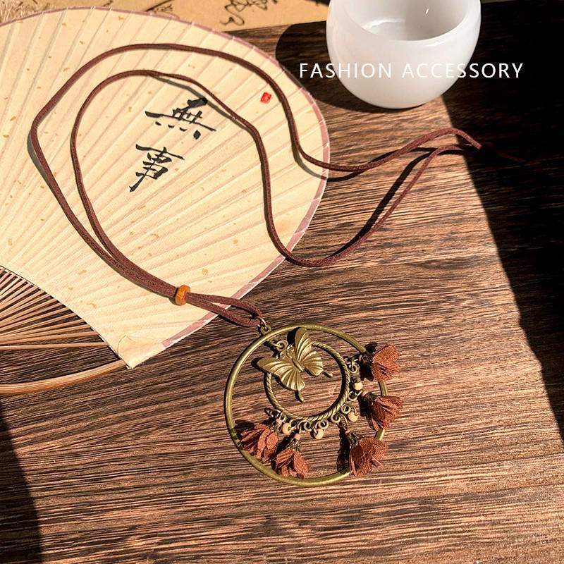 

Жіноче ретро намисто Zen з пір ям - Етнічний багатошаровий бісерний ланцюжок на ключицю, Довгий богемний стиль