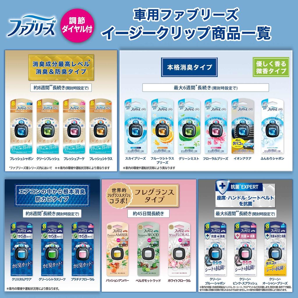 Febreze Car Air Conditioner Vent Deodorizer Air Freshener Sky Breeze Scent 6-Pack 2.5mL