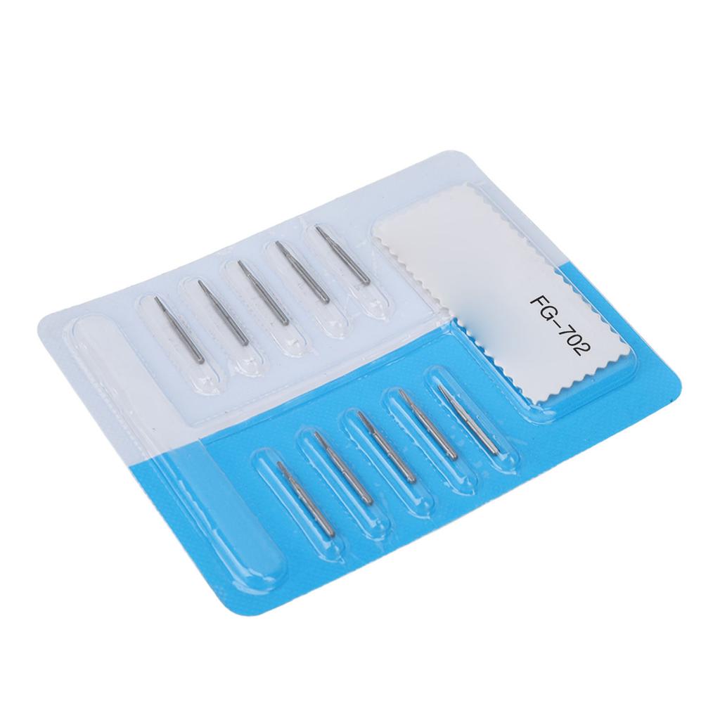10pcs Tungsten Steel Dental Bur Replacement Dental Drill Bits Accessory for High Speed Handpiece 702