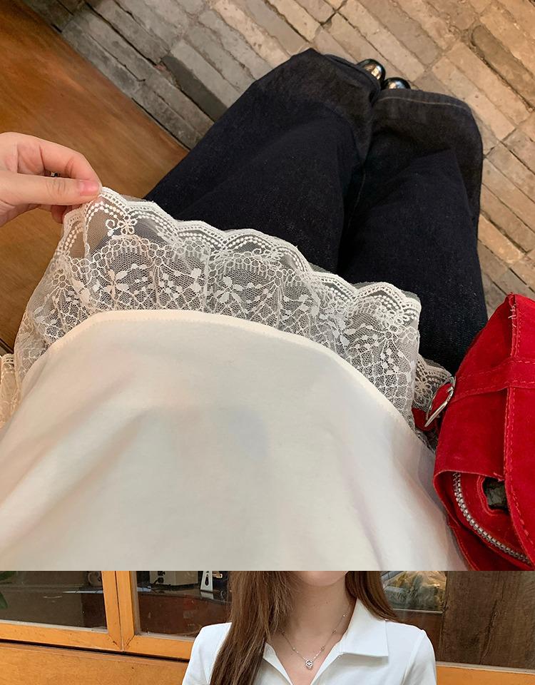 Plus Size Lace Hem Bow Collar Short Sleeve Top for Women - Summer Slimming Polo Style