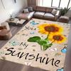 Retro Rustic Style Sunflower Print Carpet European Classic Artistic Home Decor Rug Soft Non-Slip Mat for Living Room Bedroom