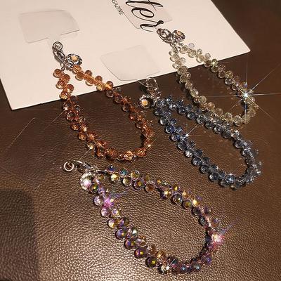 Water Droplet Hanging Chain Phone Lanyard High-End Luxury Short Hanging Chain Hand-Beaded Wrist Chain Hand-Held Pendant