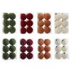 6er Set 8CM Größe Weihnachtsbaumkugel Dekoration Kunststoff Samtkugeln Beflockt Farbig Fenster Szene Dekorative Kugeln Party Hochzeitsgeschenke