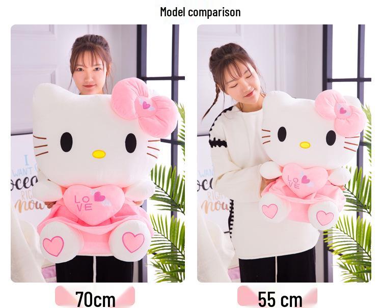 Angel Cat Plush Toy - Heart-Holding Cat Girl Doll, Children's Pillow, Perfect Gift or Claw Machine Prize