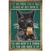 Metal Poster Vintage Black Cat Gothic Style Wall Art Bar Garage Gift