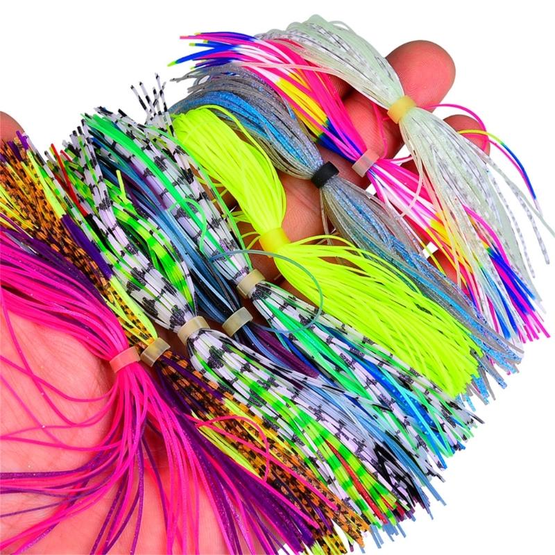 30 Bundles Silicone Jig Skirts 50 Strand/Bundle Squid Silk Skirt Tying Materials Spinnerbaits Buzzbaits Jig Squid Skirt
