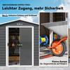 Metal Tool Shed, Weatherproof & Rust-Free, Lockable, 2.40 X 2.06 X 1.98 M, Dark Grey