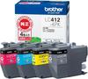 [Genuine Product] Brother Industries Ink Cartridge 4-Color Pack LC412-4PK Compatible Models: MFC-J7300CDW, MFC-J7100CDW