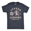 Mens Beaver Liquors T Shirt Funny Booze Bottle Drinking Joke Tee For Guys Unisex T-Shirt