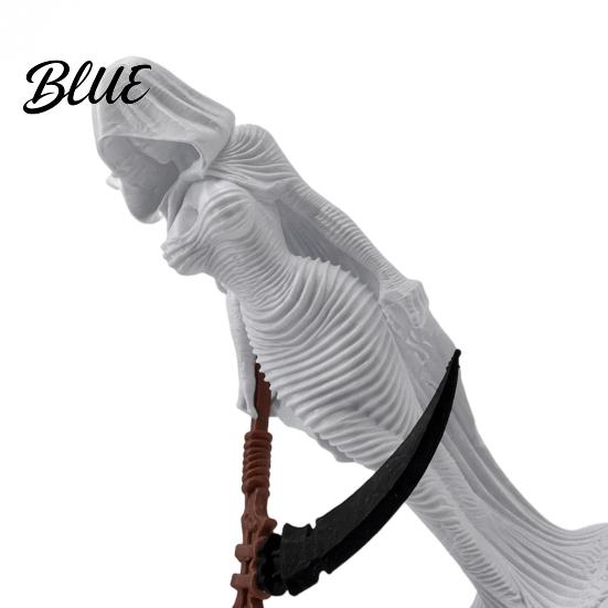 Stable Display Sculpture Lady Reaper Hooded Figure Sculpture Gothic Grim Statue with Sickle Figurine 3D Printed Robe Women for Office Home Bookshelf