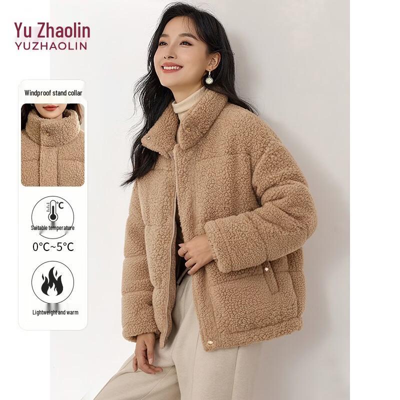 YUZHAOLIN Women s Lamb Fleece Half-High Collar Cotton Jacket Y64F501 L (105-120 lbs)