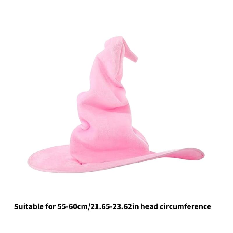 Twisted Witch Hat For Women Soft Cloth Material Halloween Costume Party Accessory Foldable Design