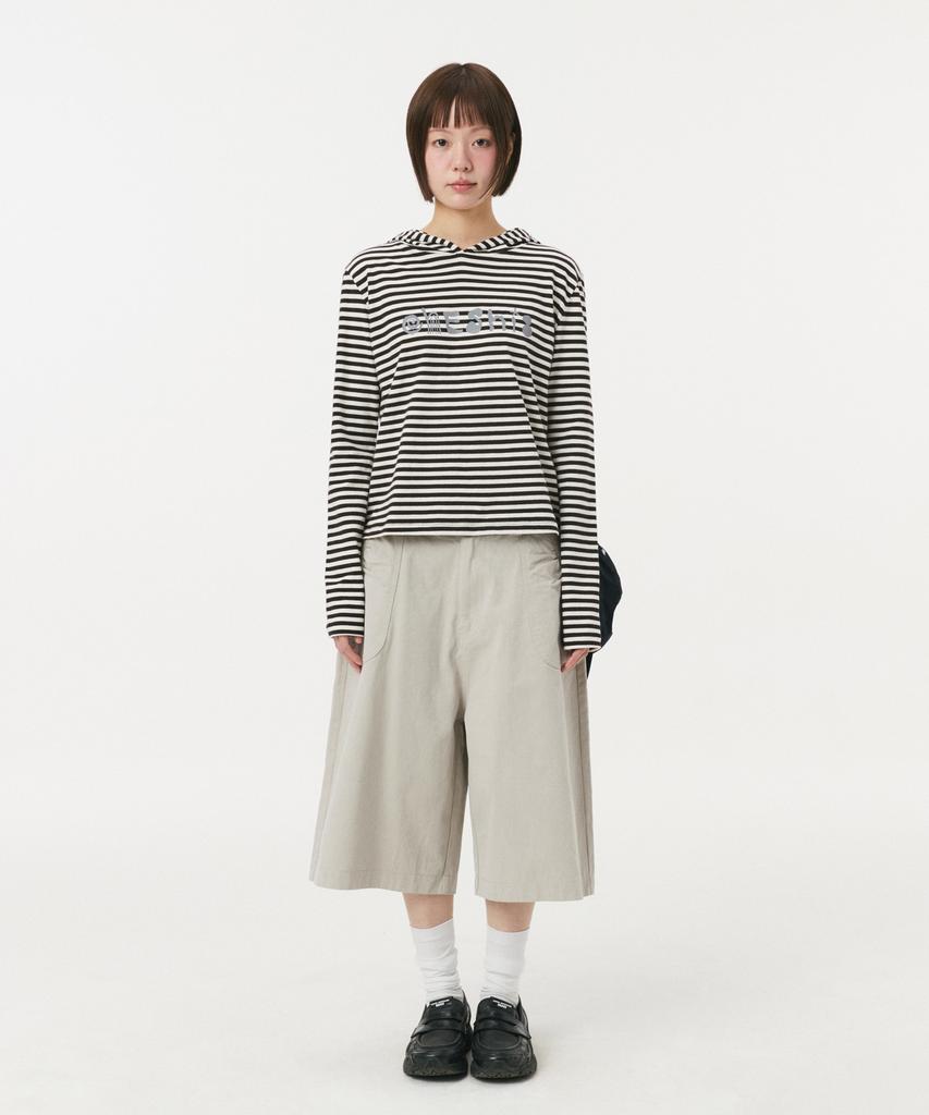Ohesio Shirring Pocket Bermuda Pants, Beige