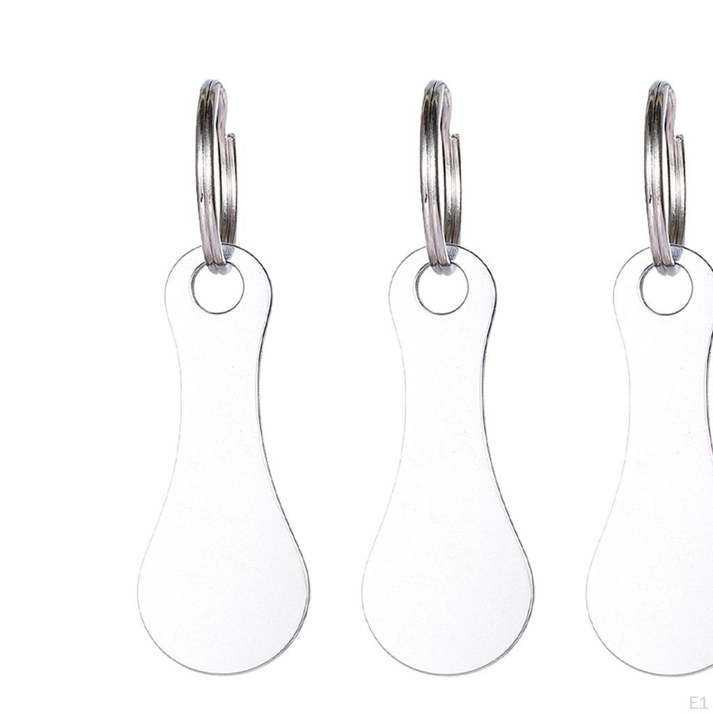 3 Pieces Shopping Trolley Tokens Keychain Cart Gift Lightweight Portable Stainless