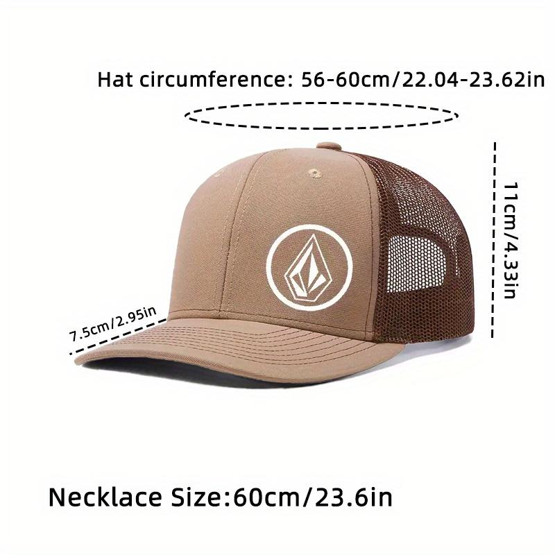 2Pcs Men Women Embroidery Flat Brim Sun Hat Eagle Pendant Necklace Set Fashion Leisure Sports Baseball Cap Couple Hip Hop Cap