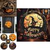 Modern Minimalist Wooden Halloween Door Sign With Creative Round Design For Home Decoration