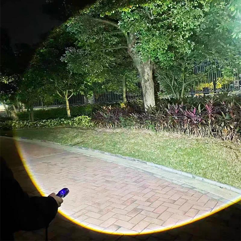 New Outdoor Strong Light LED Zoom Flashlights White Laser High Power Ultra Long Range Torch Rechargeable OLED Display Flashlight