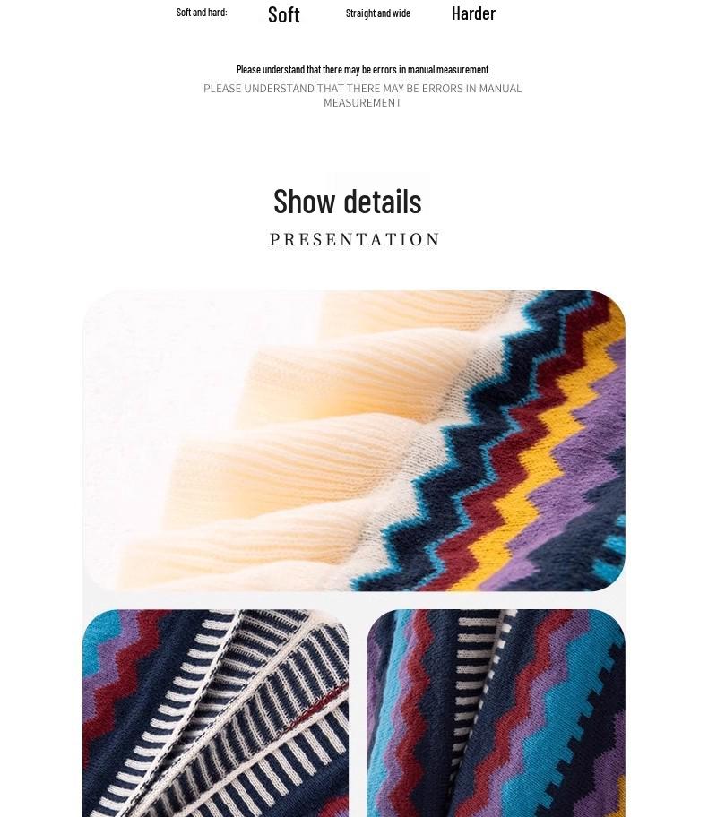 Manufacturer's New Ethnic Style Ruffled Knit Shawl: Xinjiang Stripe, Sichuan-West Travel, Thick and Warm