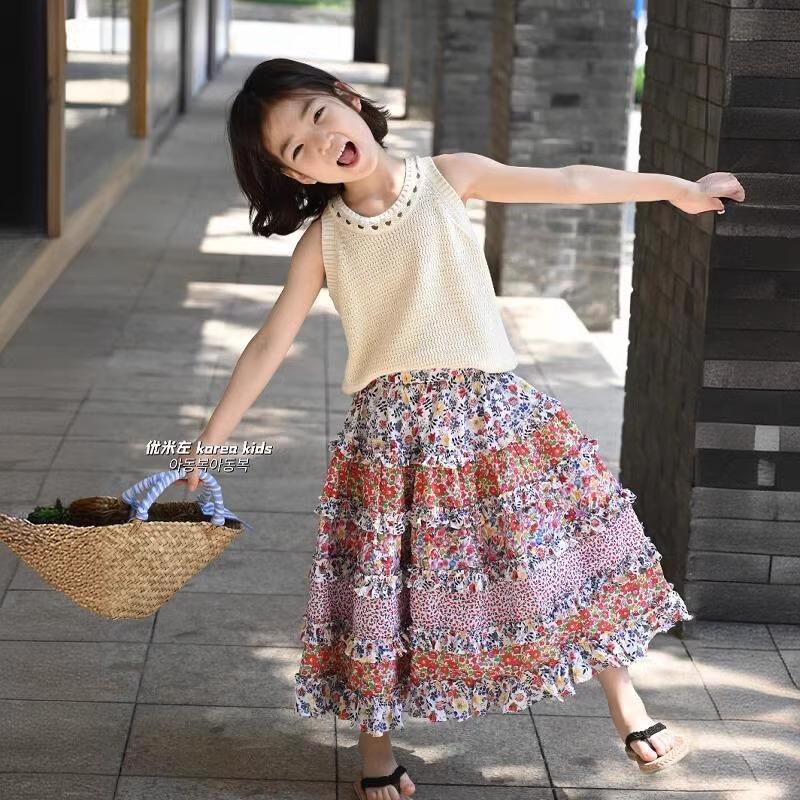 Girls Summer Sweet Lace Hollow Sleeveless Tank Top Fashion Outfit 110