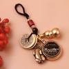 Mosazný přívěsek Pixiu Zodiac Key s pěti císařskými mincemi a pleteným provazem Fortune