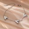 Stainless Steel Peach Heart-Shaped Bracelets for Women Minimalism Gold Color Chain Charm Bracelet Fashion Waterproof Jewelry