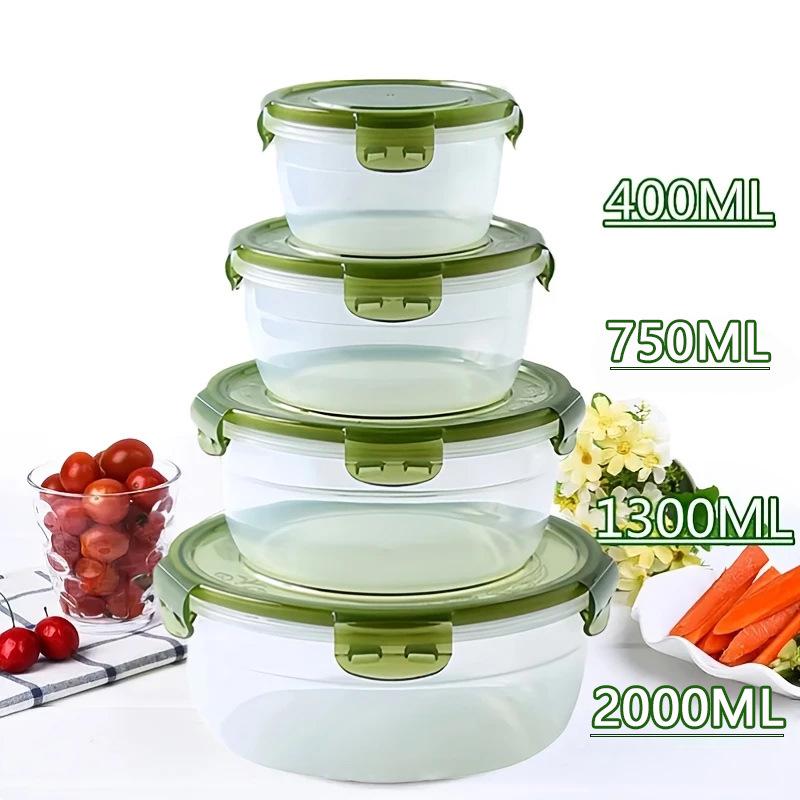 Round Food-Grade Microwave Safe Storage & Lunch Box Set