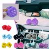 Car Colorful Soft Spotty Furry Fluffy Hanging Mirror Fuzzy Dice Decor Z4R1