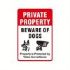 Metal Poster Wall Decor Private Property Security 24/7 Surveillance Beware of Dog Burglar Protection