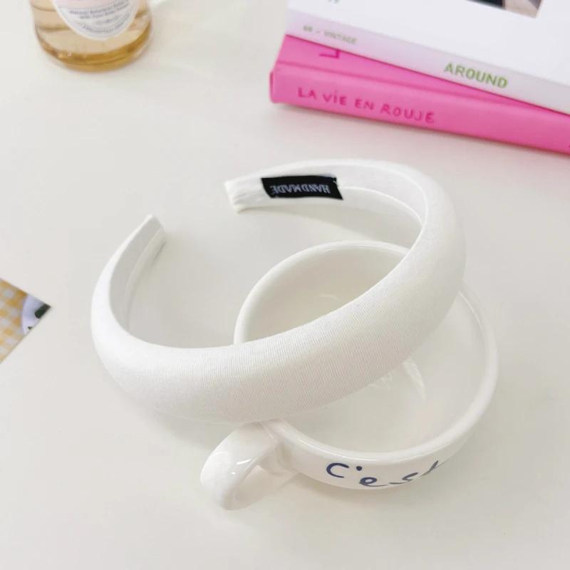 Macaron Farbe Breiter Schwamm-Kopfschmuck für Damen Einfachheit Mode Mädchen Gesichtswasch-Haarband