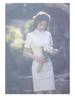 Petite White Retro Cheongsam 2025: Autumn High-End Short Dress for Girls
