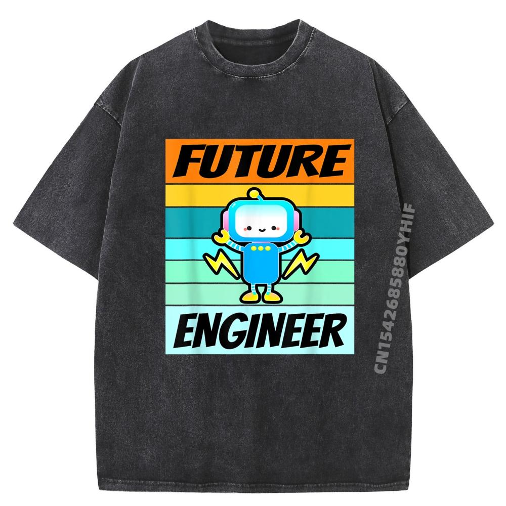 Future Engineer Girls Software Engineering Luxury T Shirt Men's T-Shirts Retro Washed Clothes Group Graphic Tees
