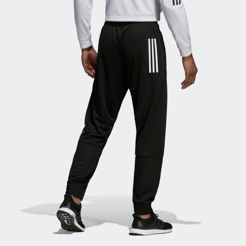 Adidas Training Running Printed Logo Knit Cuff Joggers Men Bottoms Black DT9921