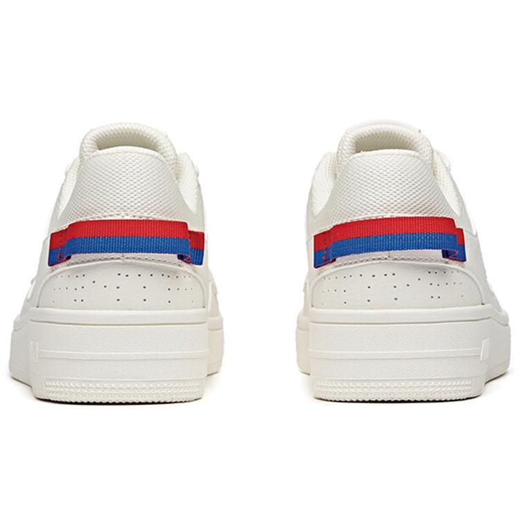 Anta Synthetic Leather Casual Coverage Slip Resistant Low Top Skateboard Shoes Men's White Blue Red 912018022-1