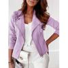 Leather & Suede - Hot Selling Women's Fashion Casual Faux Suede Moto Jacket with Zipper & Buttons, In Stock