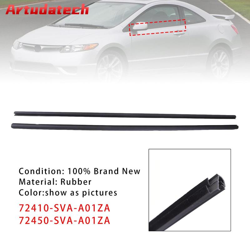 Artudatech 2PCS L&R Side Door Window Belt Trim Molding For Honda Civic Coupe (2Dr) 06-11 Car Accessories