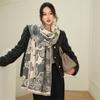 Autumn and winter scarf women's new rose story double-sided jacquard imitation cashmere scarf versatile warm thickened shawl