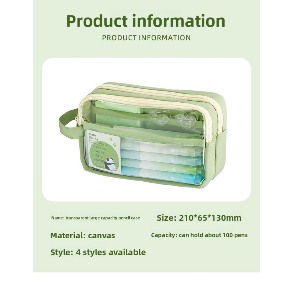 Trousse à crayons transparente de grande capacité pour filles, élèves de l'école élémentaire, sac à fournitures simple pour élèves du primaire et du secondaire