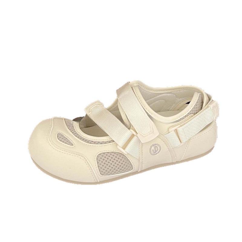 Thick-soled sports bag head sandals women's new summer little white shoes with skirt Velcro single shoes