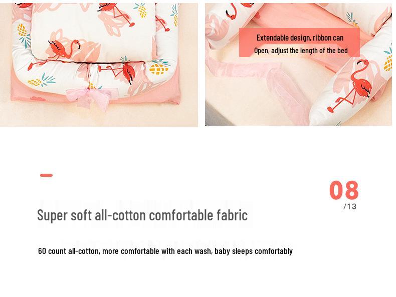 100% Cotton Satin Baby Crib: Foldable Newborn Sleeping Bed, Multifunctional Bionic Bed
