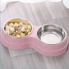Stainless Steel Pet Drinking Dish Feeders Cat Puppy Feeding Supplies Small Dog Accessories Double Pet Bowls Dog Food Water Basin Meal Utensils 1pcs