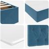 Storage Bed with Mattress Dark Blue 200 x 200 cm Velvet