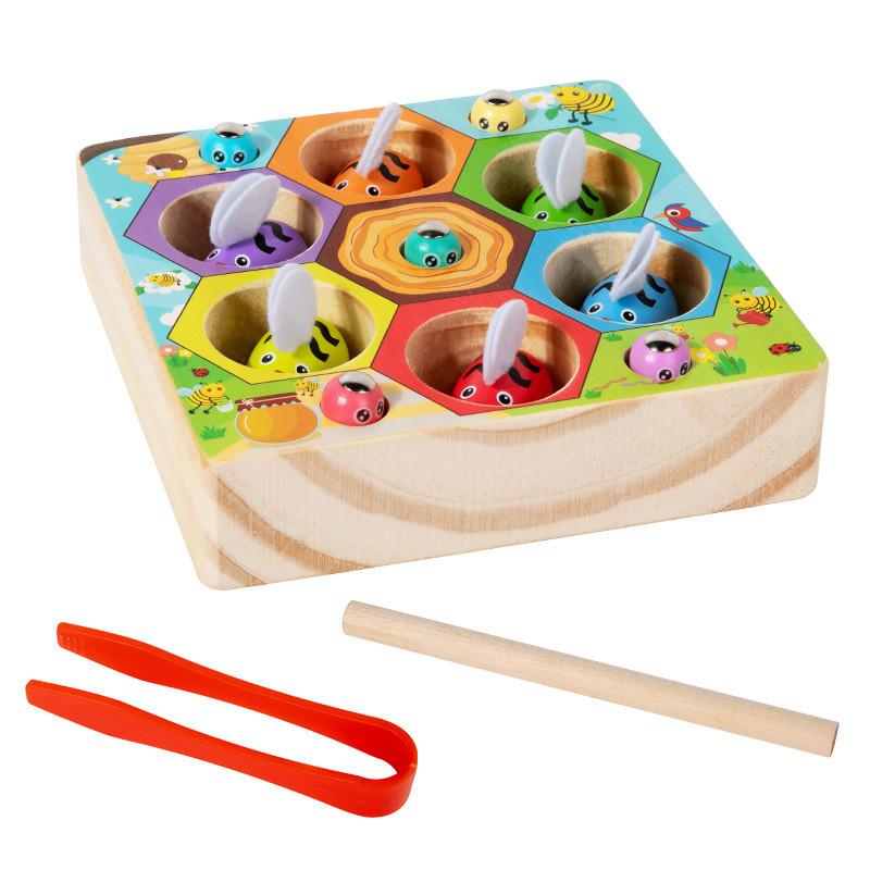 Wooden Magnetic Bug Catcher Game For Kids Educational Learning Toy