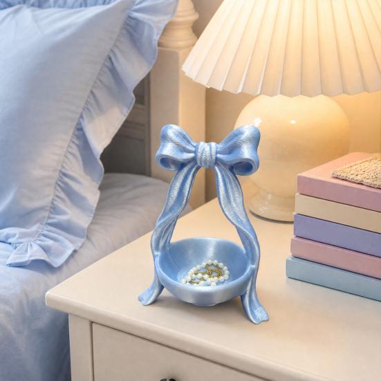 3D Printed Bow Jewelry Tray, Ring Dish, Entryway Table Trays, Decorative Trinket Dish, Jewelry Organizer Tray for Rings Necklaces Bracelets Keys