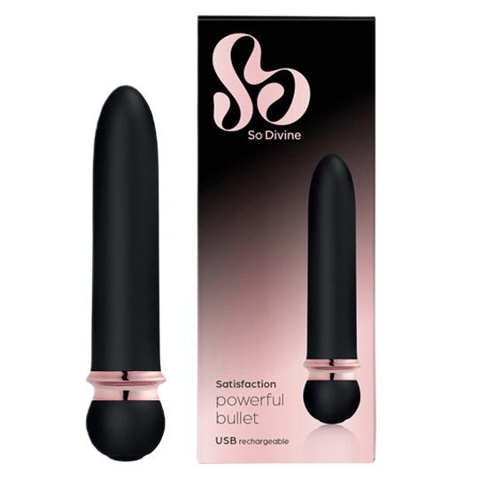So Divine Satisfaction Rechargeable Bullet Vibrator, Black