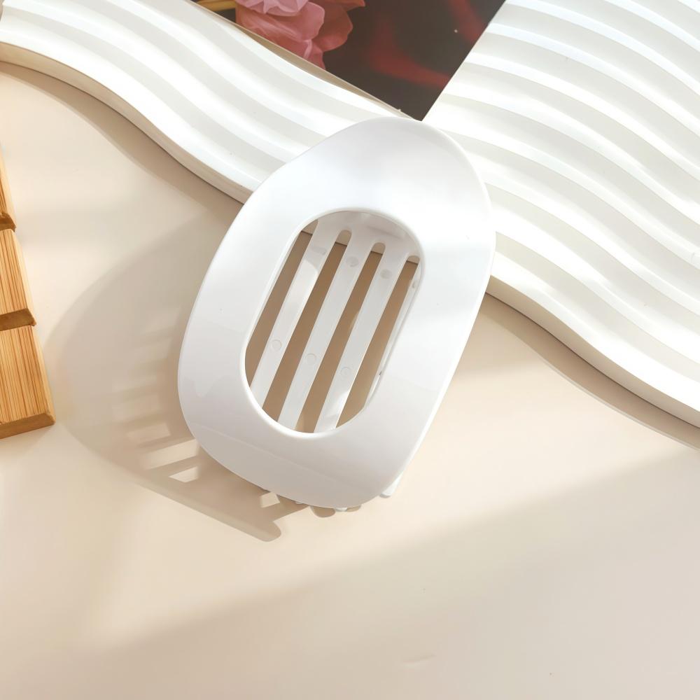 

Заколка-краб из поликарбоната для женщин, новый дизайн, леопардовый матовый, изогнутый, плоский, заколки для укладки, акриловые, лежачие, аксессуары для волос Bright White