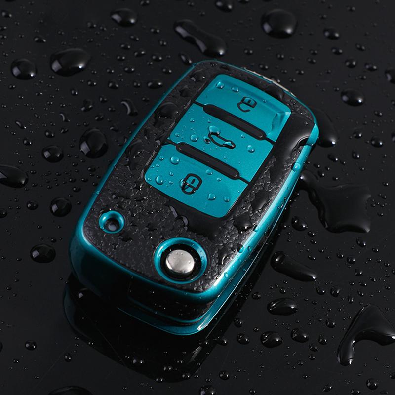 TPU Car Key Case Cover for VW Polo Jetta Tiguan Passat Golf Beetle Scirocco Skoda Octavia Fabia Seat Ibiza Leon Auto Accessaries