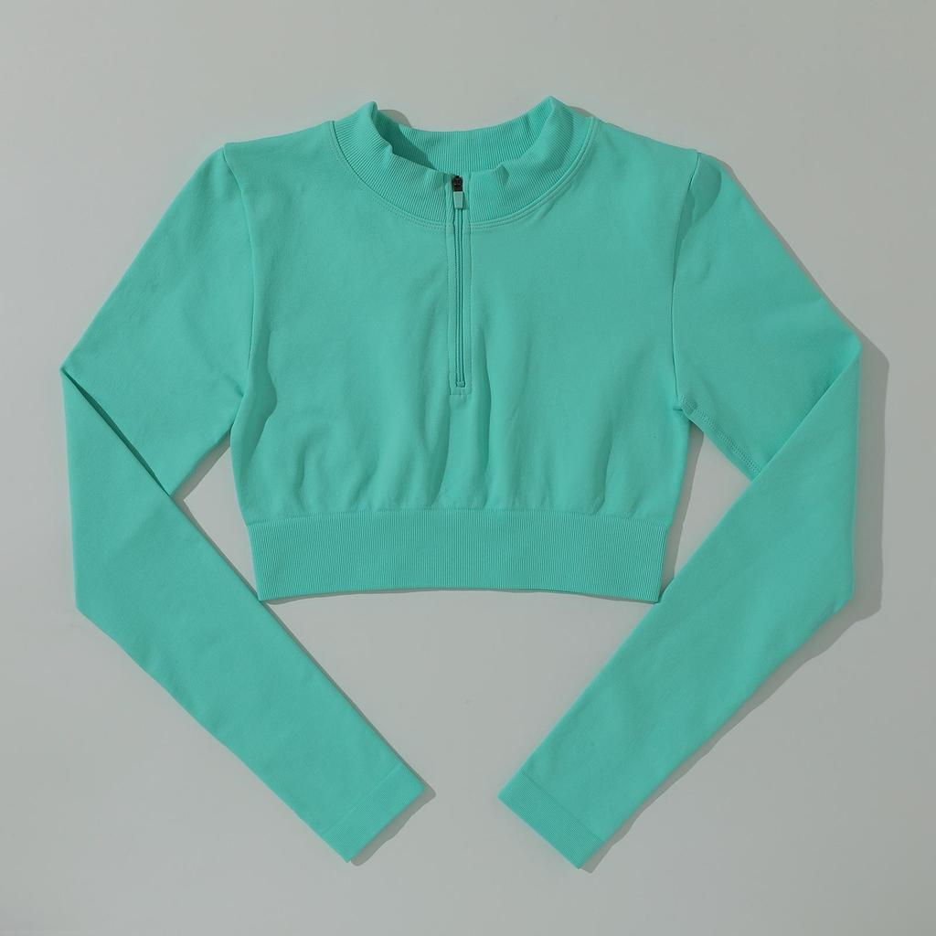 Seamless European and American Yoga Set: Women's Sports Bra & High-Waisted Pants with Long Sleeves